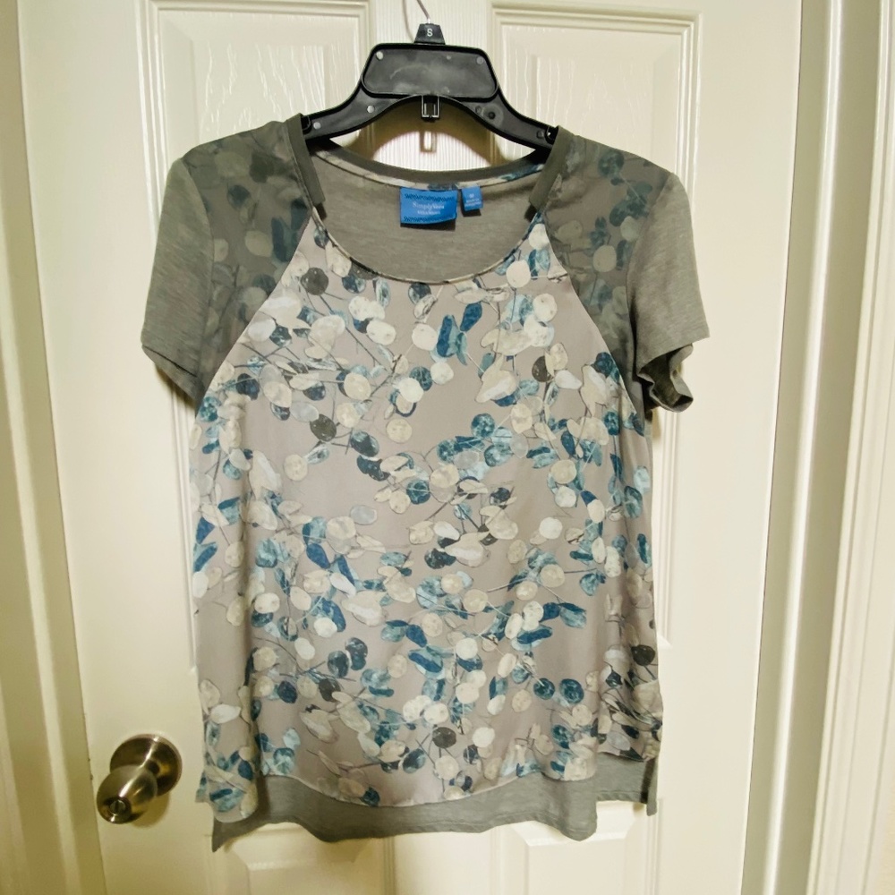 Women's Short Sleeve Top Simply Vera Vera Wang Size Medium